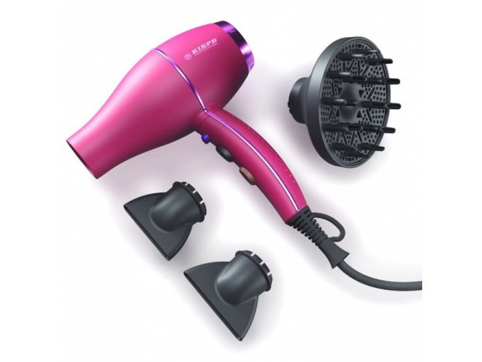 KIEPE Professional Bloom Hairdryer MAGENTA 2000W - profi fén na vlasy s difuzérem - růžovočervený