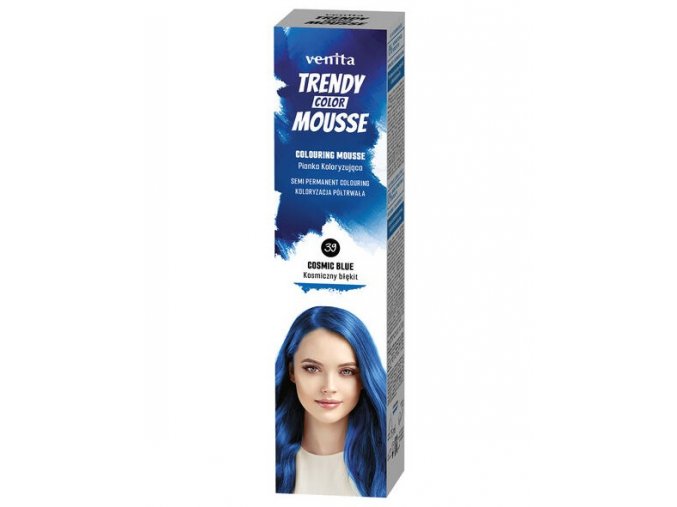 VENITA Trendy Color Mousse 39 COSMIC BLUE - barevné pěnové tužidlo 75ml - modré