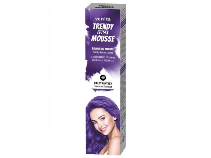 VENITA Trendy Color Mousse 40 VIOLET FANTASY - barevné pěnové tužidlo 75ml - fialové