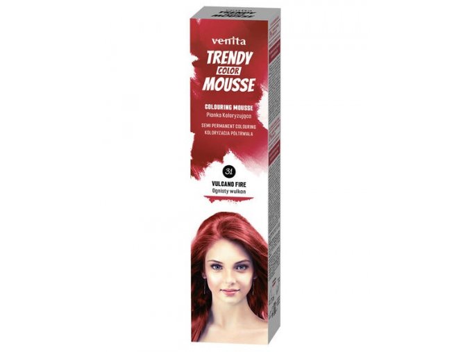 VENITA Trendy Color Mousse 31 VOLCANO FIRE - barevné pěnové tužidlo 75ml - červené