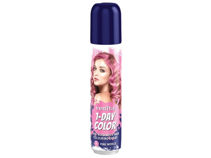 VENITA 1-DAY Colouring Spray 8 PINK WORLD - barevný sprej na vlasy 50ml - růžový