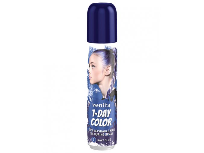 VENITA 1-DAY Colouring Spray 5 NAVY BLUE - barevný sprej na vlasy 50ml - tmavě modrý