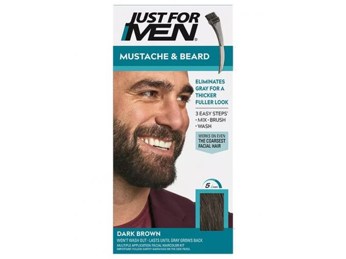JUST FOR MEN M-45 Mustache And Beard DARK BROWN - barva na vlasy a vousy - tmavě hnědá