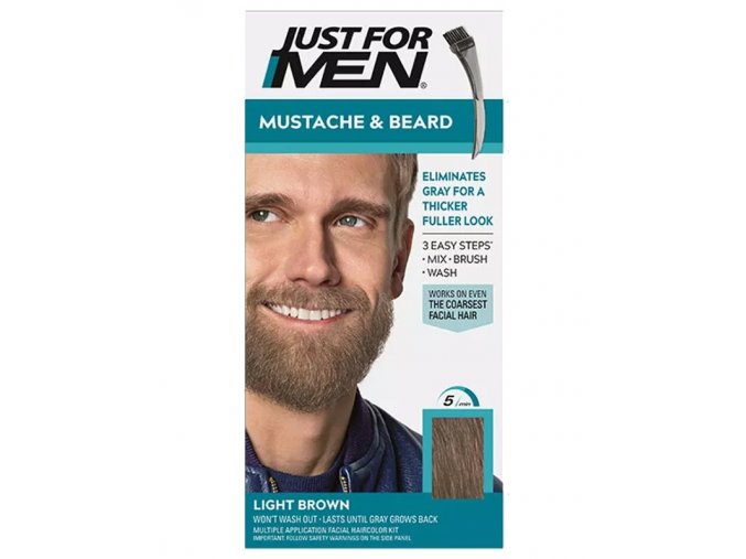 JUST FOR MEN M-25 Mustache And Beard LIGHT BROWN - barva na vlasy a vousy - světle hnědá