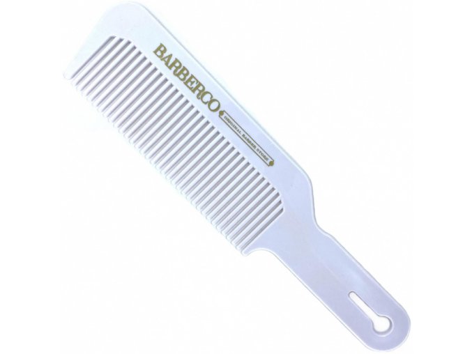 BARBERCO Clipper Comb White - bílý hřeben s ručkou na střihání vlasů