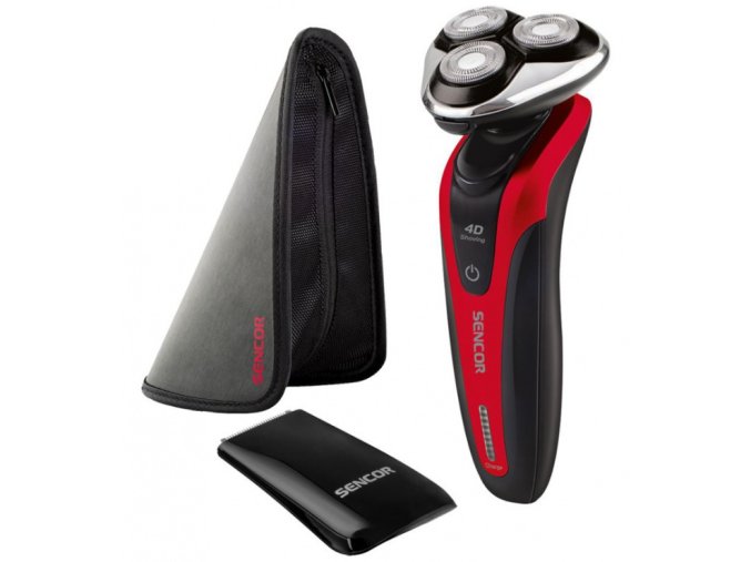 SENCOR SMS 5013RD Men´s Electric Shaver - voděodolný pánský holicí strojek se zastřihovačem