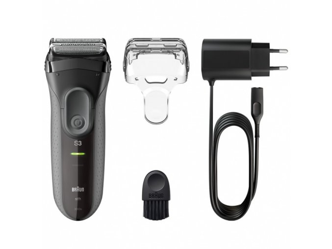 BRAUN Series 3-3000S ProSkin Wet and Dry Shaver - akumulátorový pánský holící strojek - černý