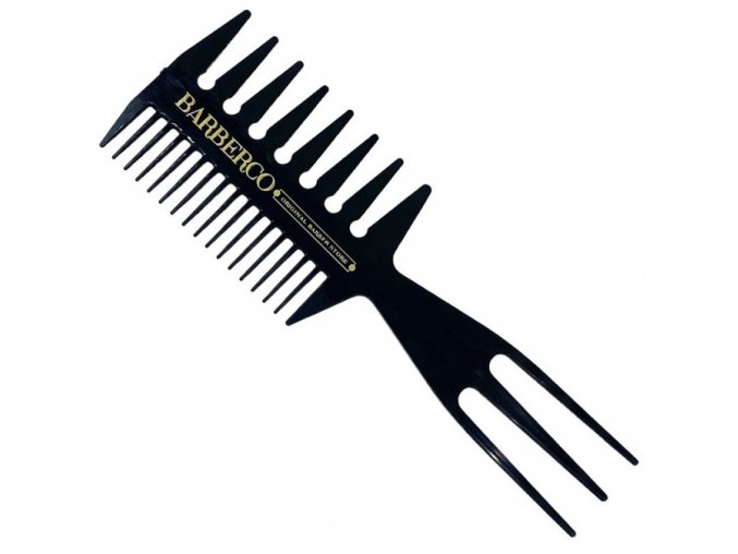 BARBERCO Three-Sided Comb Black - texturovací trojstranný hřeben na vlasy