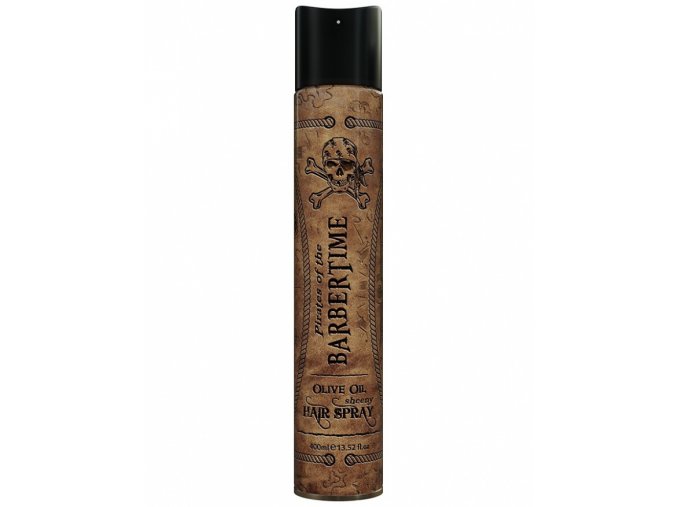 BARBERTIME Olive Oil Sheeny Hair Spray 400ml - pánský silně tužící lak na vlasy s leskem