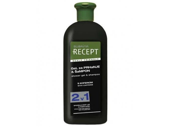 SUBRÍNA Recept Coffein Shower Gel And Shampoo 400ml - kofeinový šampon a sprchový gel 2v1