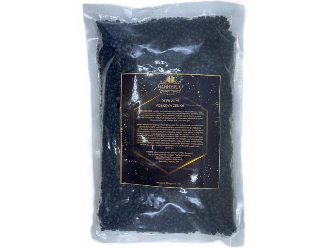 BARBERCO Hard Wax Beans Black 1000g - depilační vosková zrnka - černá