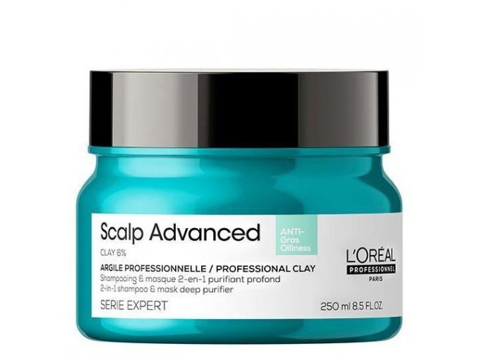L´ORÉAL Scalp Advanced Anti-Oiliness 2-in-1 Purifier Clay 250ml - maska 2v1 na mastné vlasy