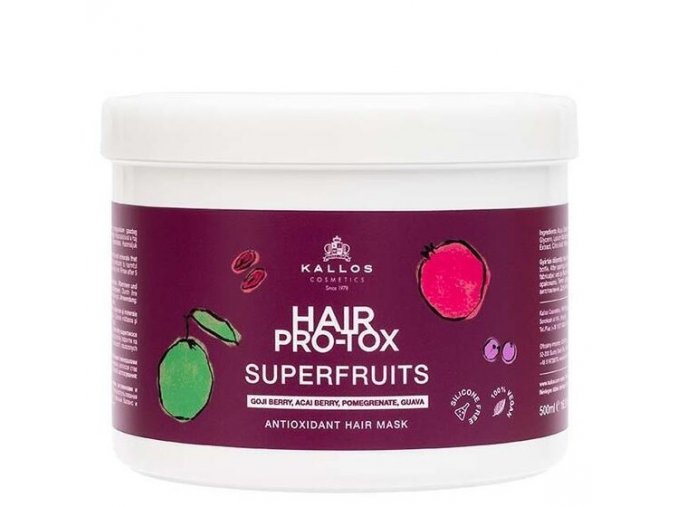 KALLOS Superfruits Pro-Tox Hair Mask 500ml - antioxidační maska na poškozené vlasy