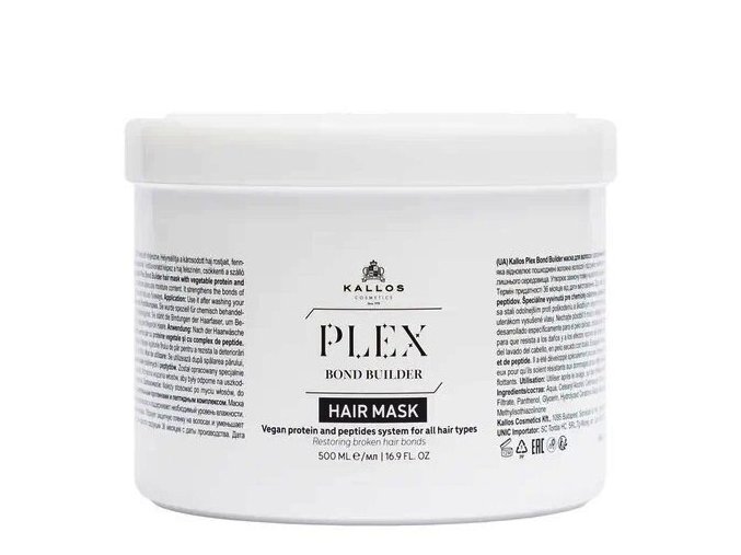 KALLOS Plex Bond Builder Hair Mask 500ml - maska pro obnovu poškozených vlasů