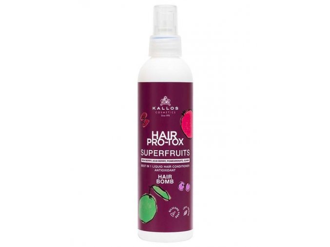 KALLOS Superfruits Pro-Tox Hair Bomb 200ml - bezoplachový posilující kondicioner na vlasy