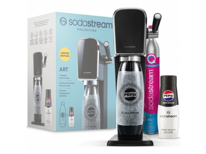 SODASTREAM ART Black PEPSI Zero Mpack - výrobník perlivé vody + sirup