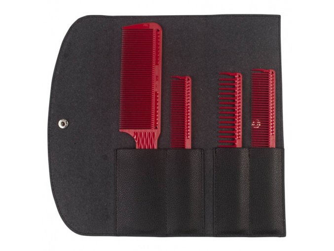 JRL Professional Barber Comb Set - sada 4 barber hřebenů v elegantním pouzdře