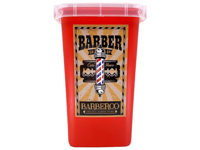 BARBERCO Kontejner na použité žiletky - červený