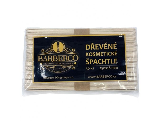 BARBERCO Dřevěné LARGE špachtle k nanášení vosku 150x18mm - 50ks