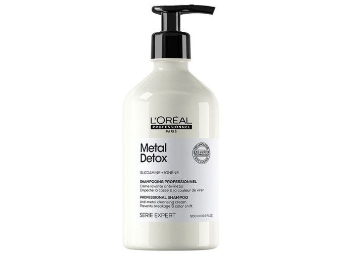 LOREAL Serie Expert Metal Detox Shampoo 500ml - hloubkově čistící šampon pro barvené a poškozené vlasy