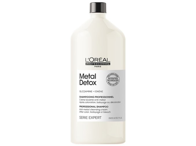 LOREAL Serie Expert Metal Detox Shampoo 1500ml - hloubkově čistící šampon pro barvené a poškozené vlasy