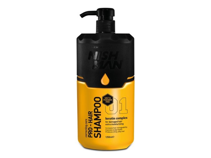Pánský keratinový šampon na vlasy NISH MAN Pro-hair shampoo 1250 ml