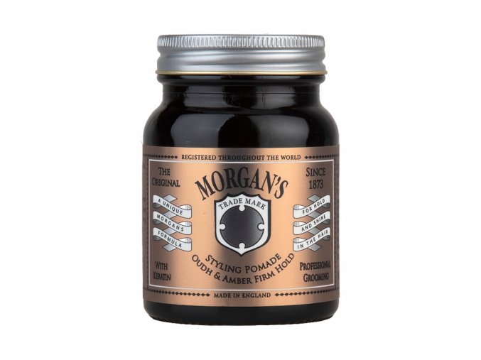 Pomáda s vůní agarového dřeva MORGANS Oudh & Amber Firm hold pomade 100 g