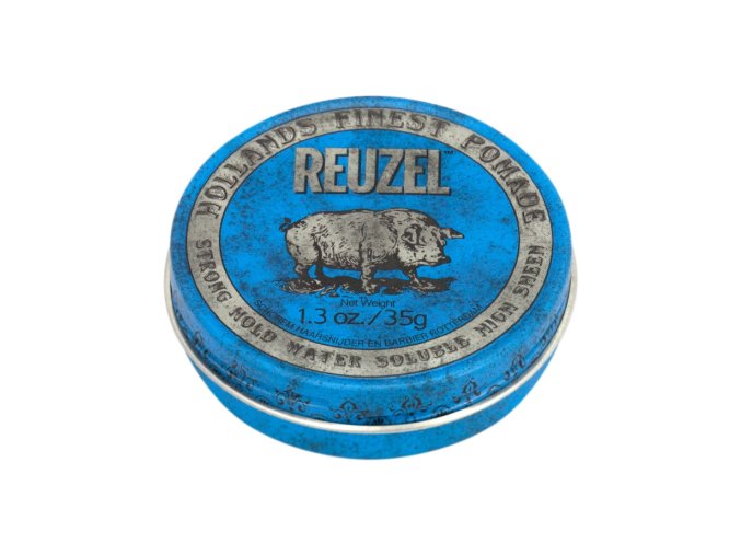 Silná a lesklá pomáda na vlasy REUZEL Blue strong hold high sheen pomade 35 g