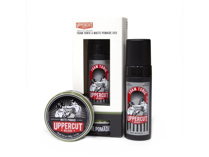 Výhodná sada UPPERCUT Deluxe Matná pomáda + Hydratační a stylingová pěna
