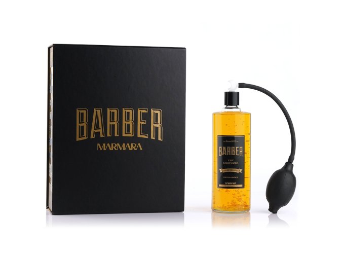 Luxusní dárková kazeta kolínské s kousky zlata a rozprašovačem MARMARA Barber XXIV Carat gold cologne