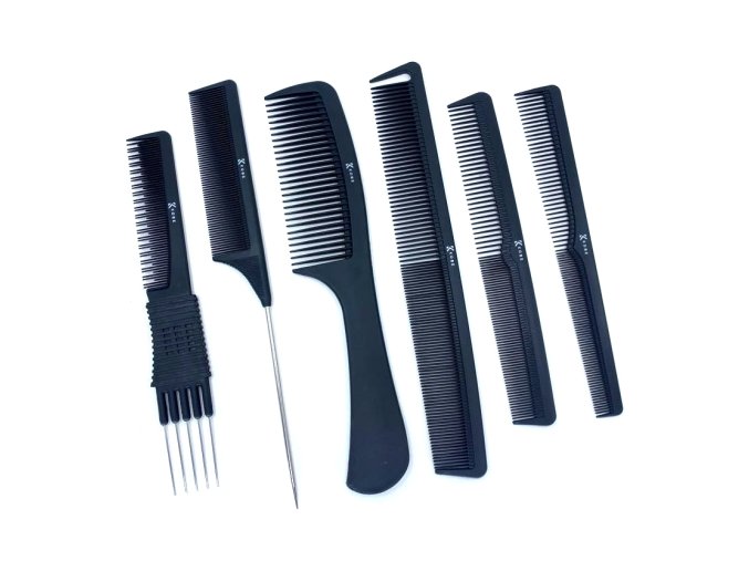 Sada hřebenů na vlasy KOBE Barber comb set - 6 ks