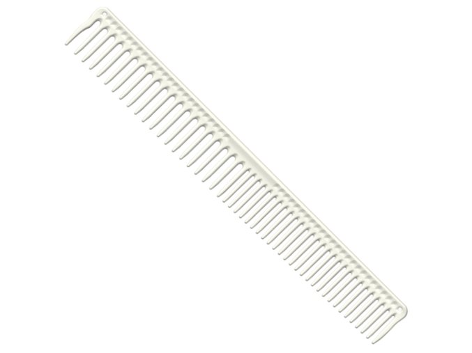 Kadeřnický hřeben JRL Long round tooth cutting comb J306 - bílý