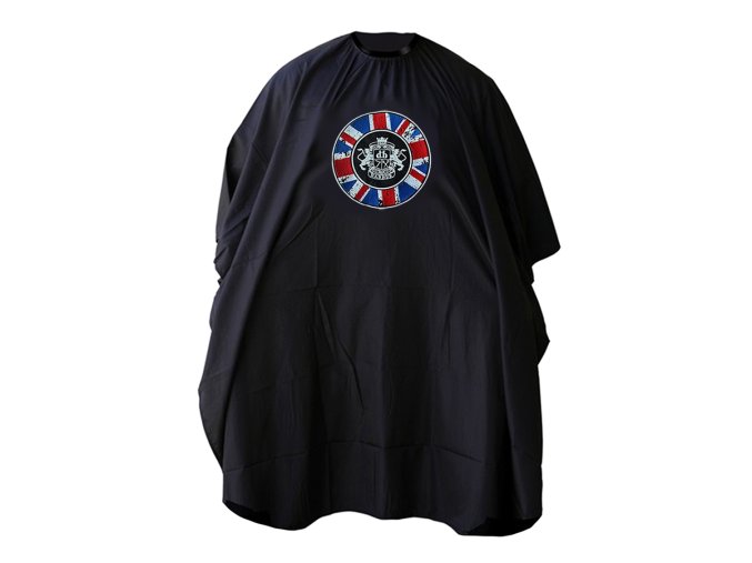 Pláštěnka s vyšívaným logem DEAR BARBER Barber cape GB flag