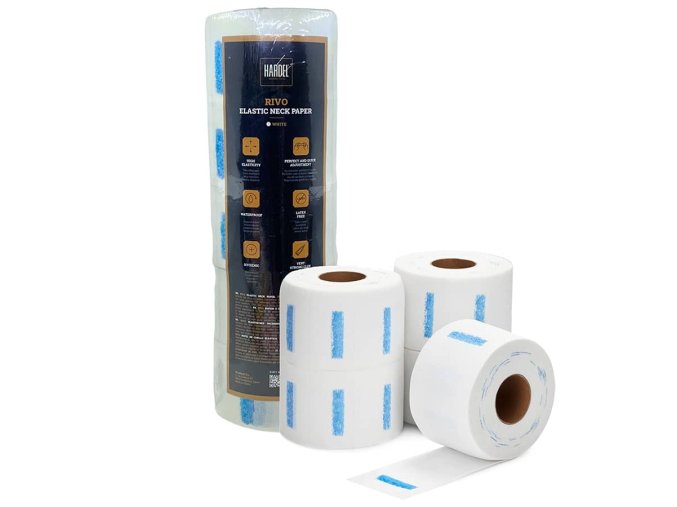 Voděodolné krépové límce HARDEL Elastic neck paper White 500 ks