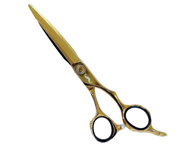 Kadeřnické nůžky MR. MUSTACHE Engrave Gold