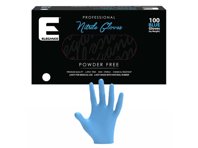 Modré profesionální nitrilové rukavice ELEGANCE Nitrile gloves L - Blue 100ks