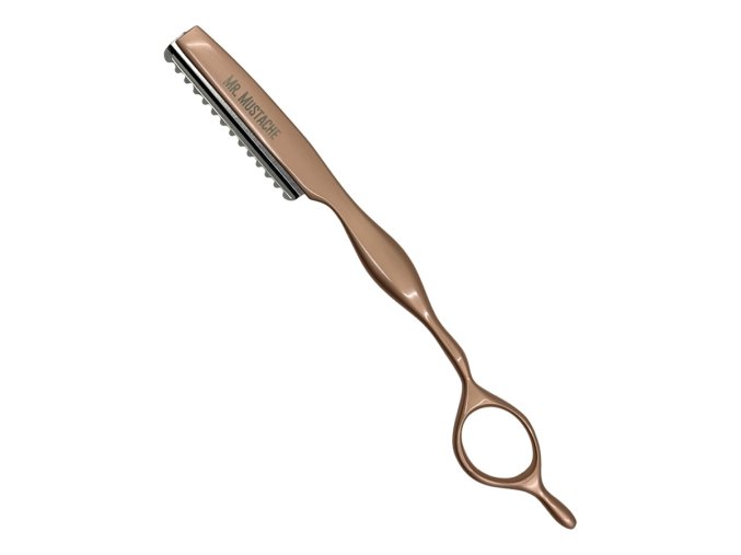 Efilační břitva na seřezávání vlasů MR. MUSTACHE Styling razor Rose gold