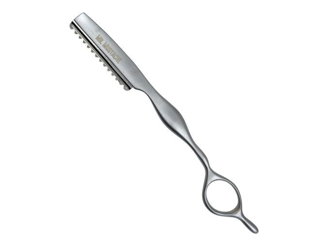 Efilační břitva na seřezávání vlasů MR. MUSTACHE Styling razor Silver