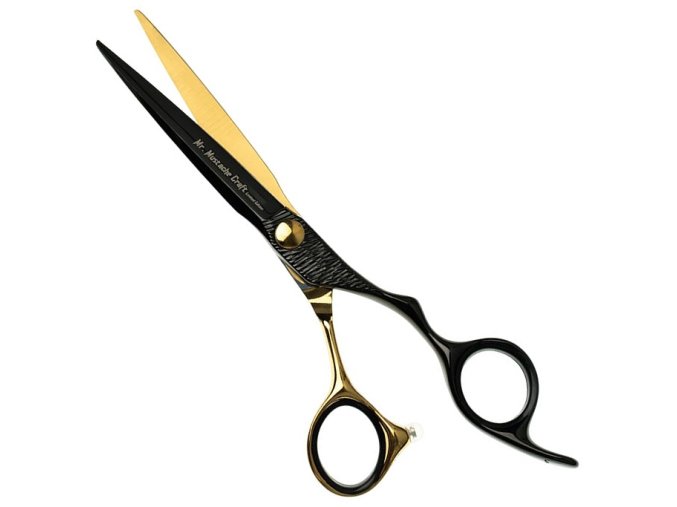 Kadeřnické nůžky MR. MUSTACHE Craft Black Gold 6 0