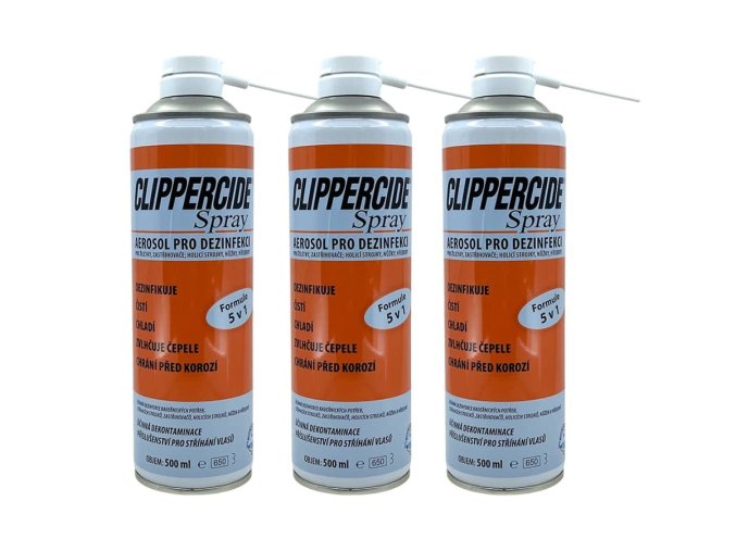 3026 akce 2 1 zdarma dezinfekcni sprej na strojky 5v1 clippercide aerosol spray 3 x 500 ml