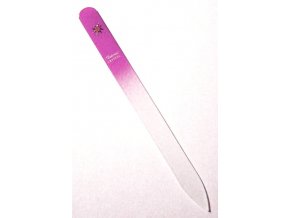 BOHEMIA CRYSTAL Skleněný pilník na nehty s potiskem - 140mm - růžový