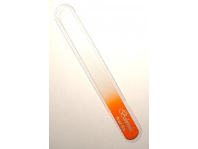 BOHEMIA CRYSTAL Velký skleněný pilník na nehty - 200mm - oranžový