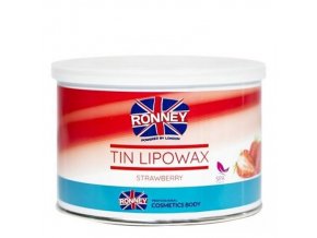 RONNEY Tin Lipowax Strawberry 400ml - depilační vosk - jahoda