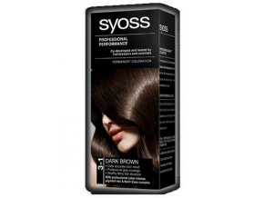 SYOSS Professional Permanentní barva na vlasy Dark Brown - tmavě hnědá 3-1