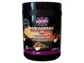 RONNEY Macadamia Oil Mask 1000ml - regenerační maska pro slabé a suché vlasy