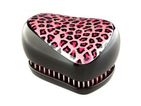 TANGLE TEEZER Compact Pink Kitty - kompaktní kartáč na rozčesávání vlasů - růžový leopard