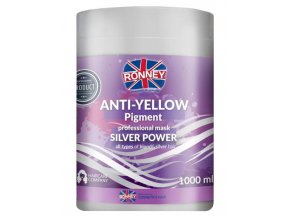 RONNEY Anti-Yellow Silver Power Mask 1000ml - maska proti nežádoucímu žlutému nádechu
