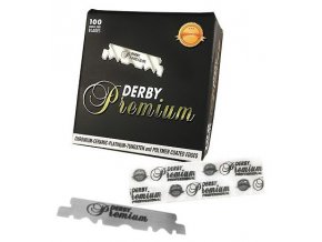 DERBY Premium Ceramic Platinum Single Edged Blades 100ks - poloviční žiletky