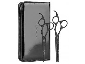 OLIVIA GARDEN SilkCut Shear Matt Black Edition SET - sada profi kadeřnických nůžek