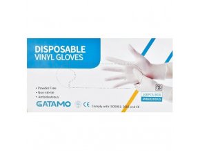 GATAMO M 7-8 Vinyl 100ks - Jednorázové vinylové ochranné rukavice - střední M